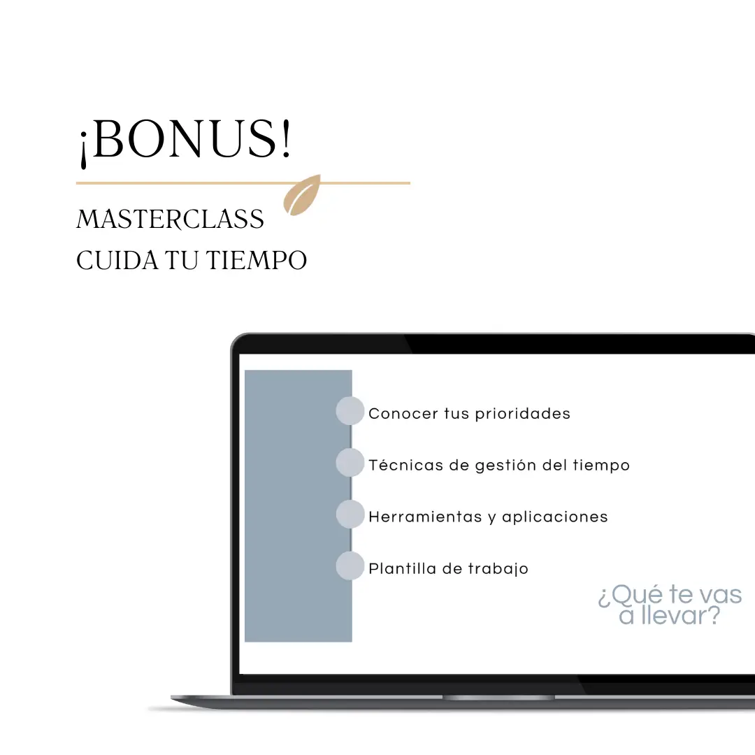 Bonus Masterclass Cuida tu tiempo gestion del tiempo y planificacion